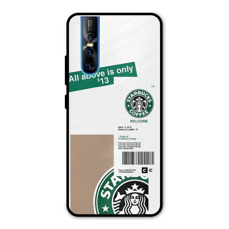 Starbucks Coffee Mocha Metal Back Case for Vivo V15 Pro