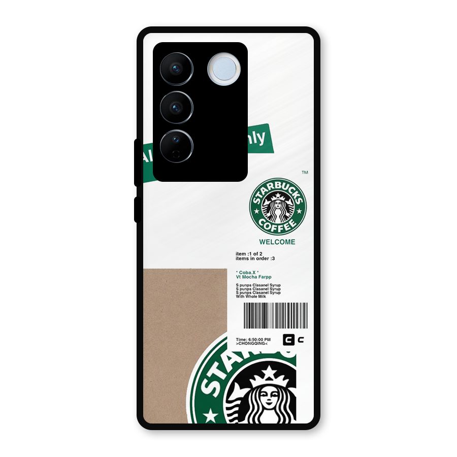 Starbucks Coffee Mocha Metal Back Case for Vivo V27 Pro