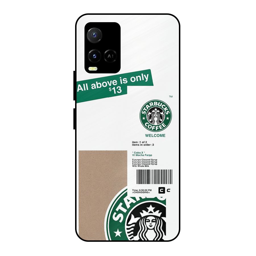 Starbucks Coffee Mocha Metal Back Case for Vivo Y21A