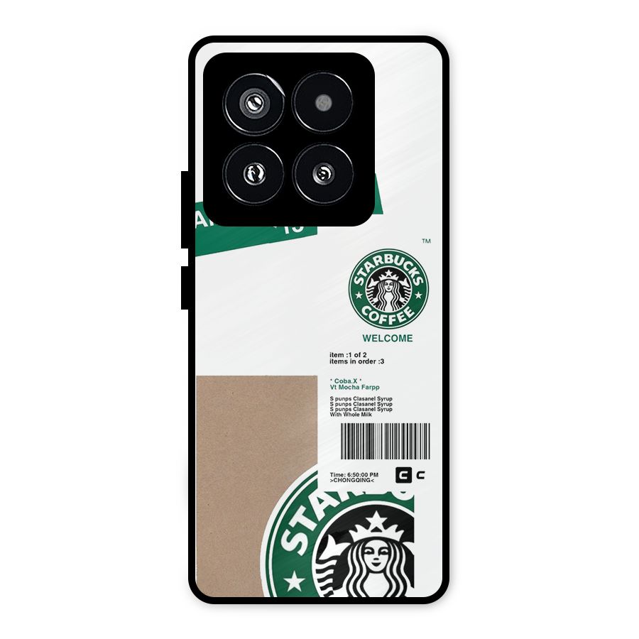 Starbucks Coffee Mocha Metal Back Case for Xiaomi 14 Pro