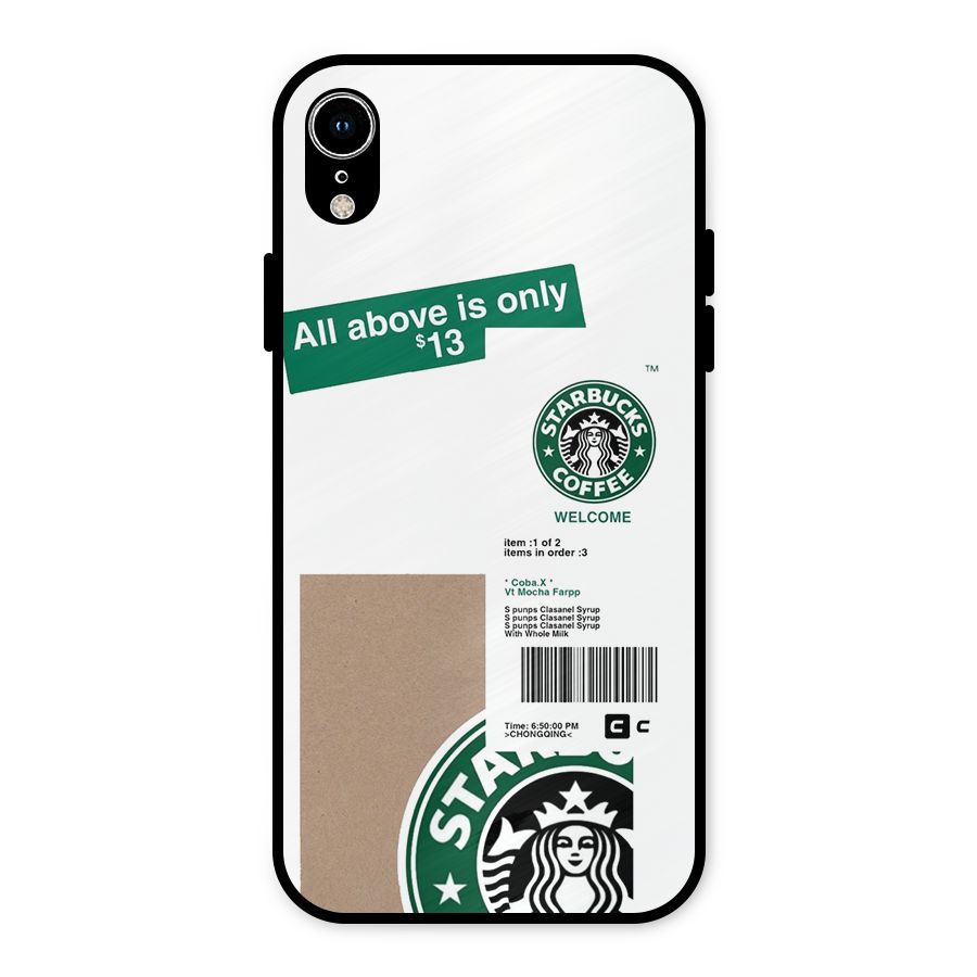 Starbucks Coffee Mocha Metal Back Case for iPhone XR