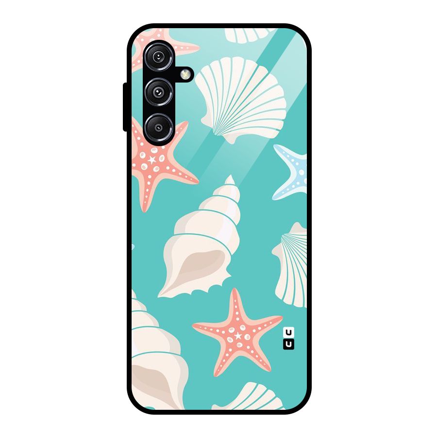 Starfish Sea Shell Glass Back Case for Galaxy M34 5G