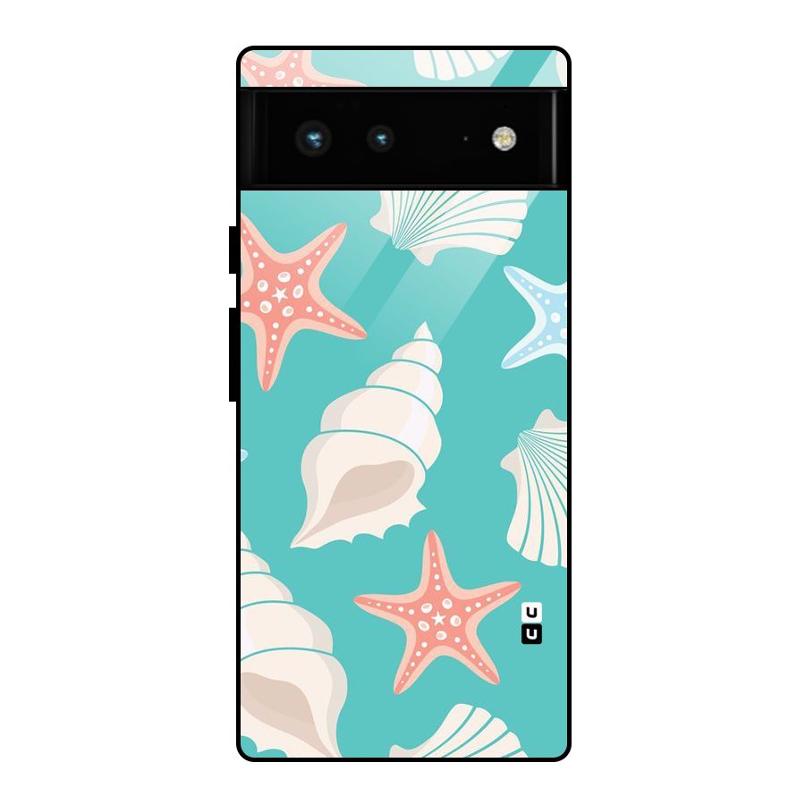 Starfish Sea Shell Glass Back Case for Google Pixel 6