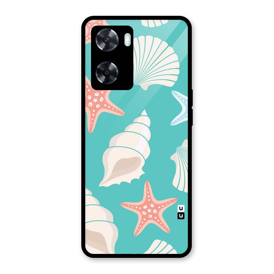 Starfish Sea Shell Glass Back Case for Oppo A77s