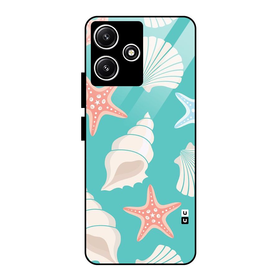 Starfish Sea Shell Glass Back Case for Poco M6 Pro