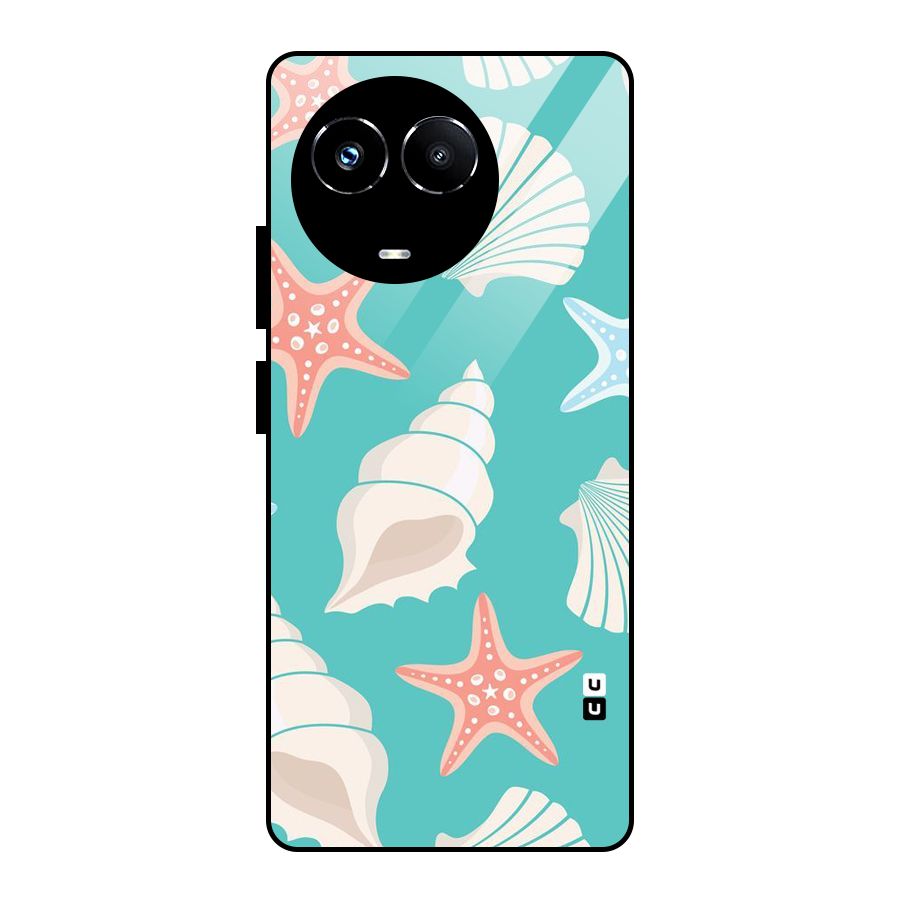 Starfish Sea Shell Glass Back Case for Realme 11X