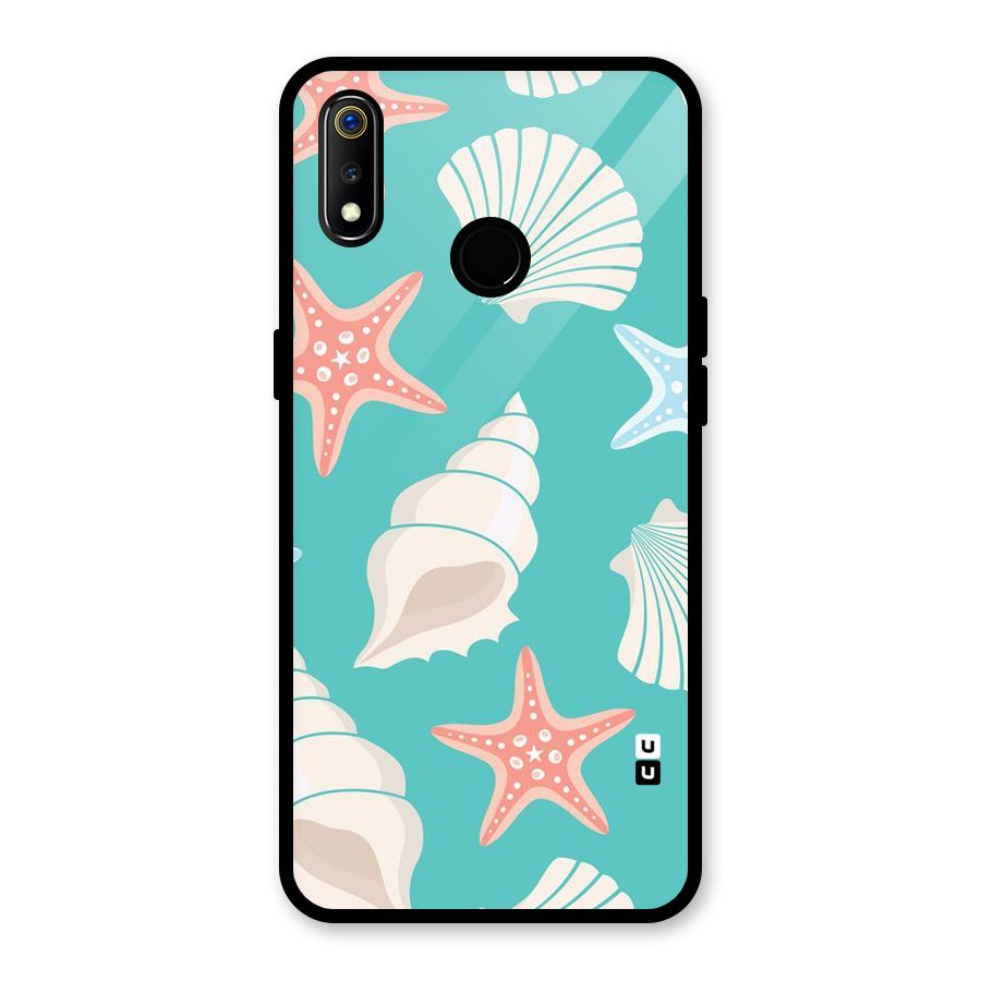 Starfish Sea Shell Glass Back Case for Realme 3i