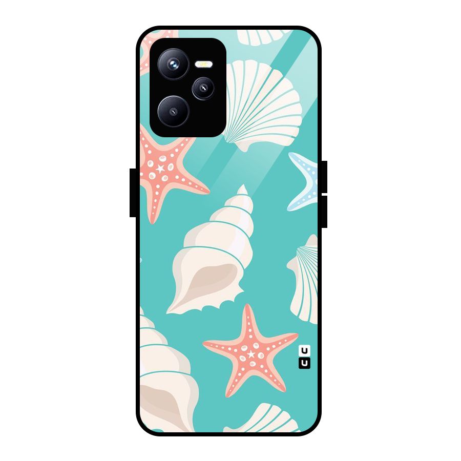 Starfish Sea Shell Glass Back Case for Realme C35