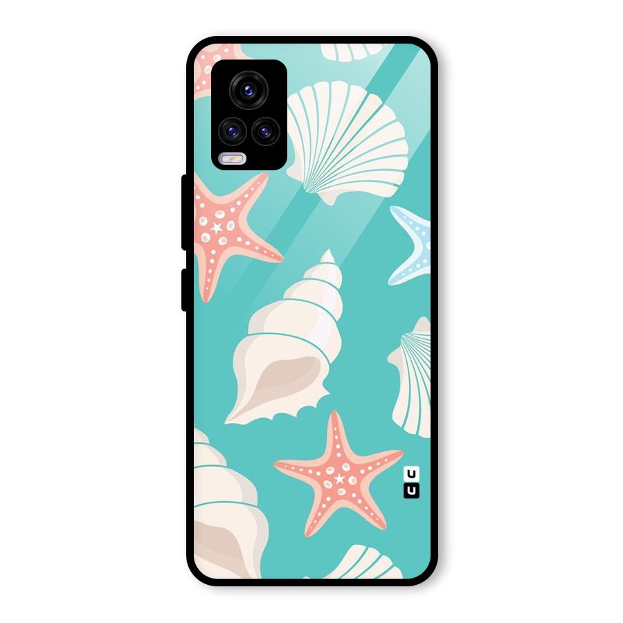 Starfish Sea Shell Glass Back Case for Vivo V20 2021