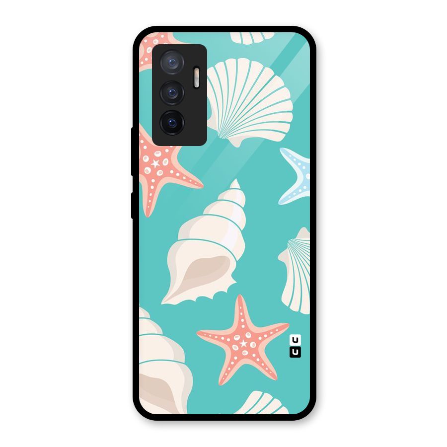 Starfish Sea Shell Glass Back Case for Vivo V23e