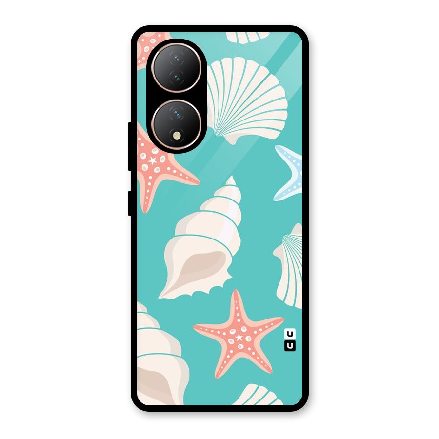 Starfish Sea Shell Glass Back Case for Vivo Y100A
