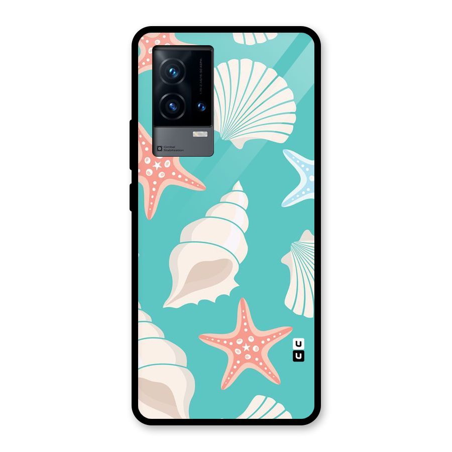 Starfish Sea Shell Glass Back Case for iQOO 9 5G