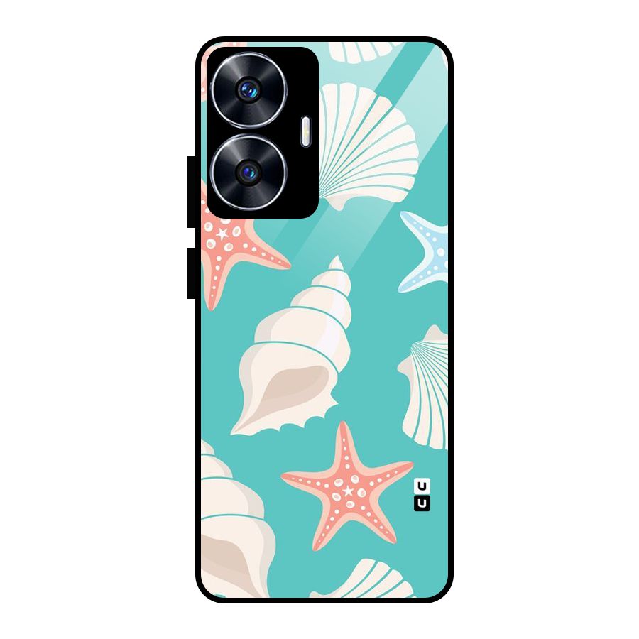 Starfish Sea Shell Glass Back Case for realme C55