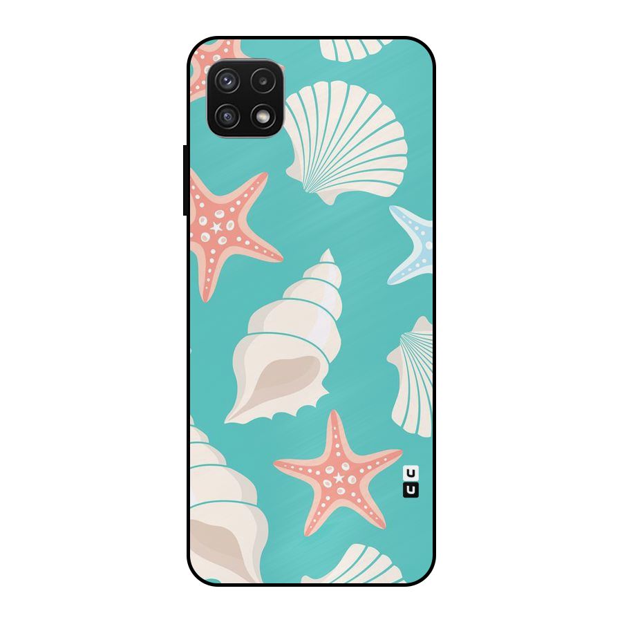 Starfish Sea Shell Metal Back Case for Galaxy A22 5G