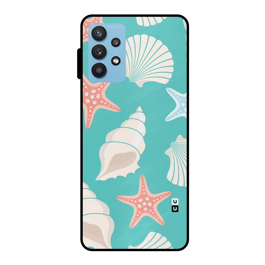 Starfish Sea Shell Metal Back Case for Galaxy M32 5G