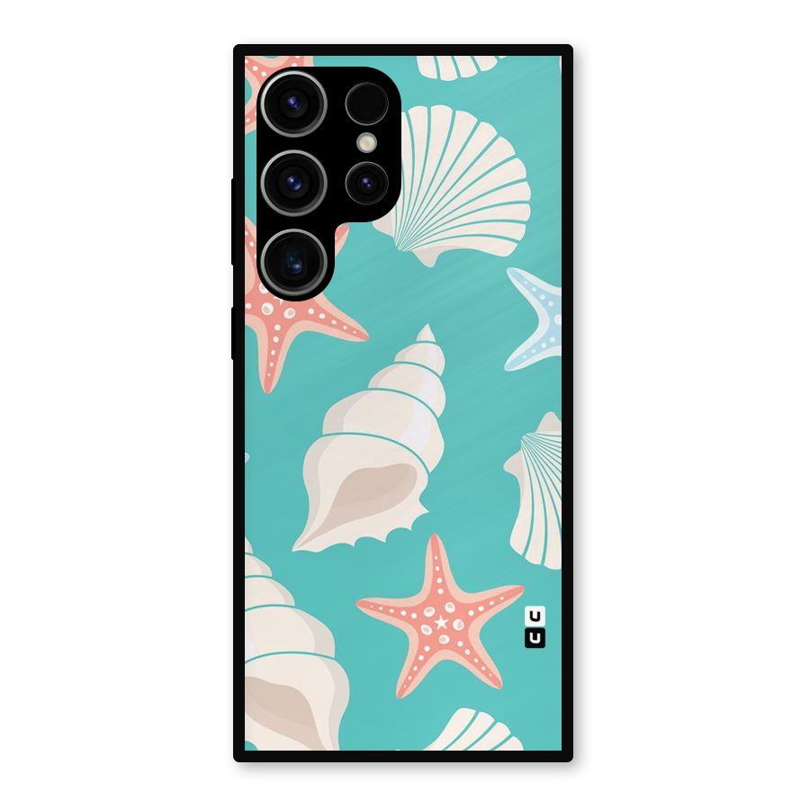 Starfish Sea Shell Metal Back Case for Galaxy S23 Ultra