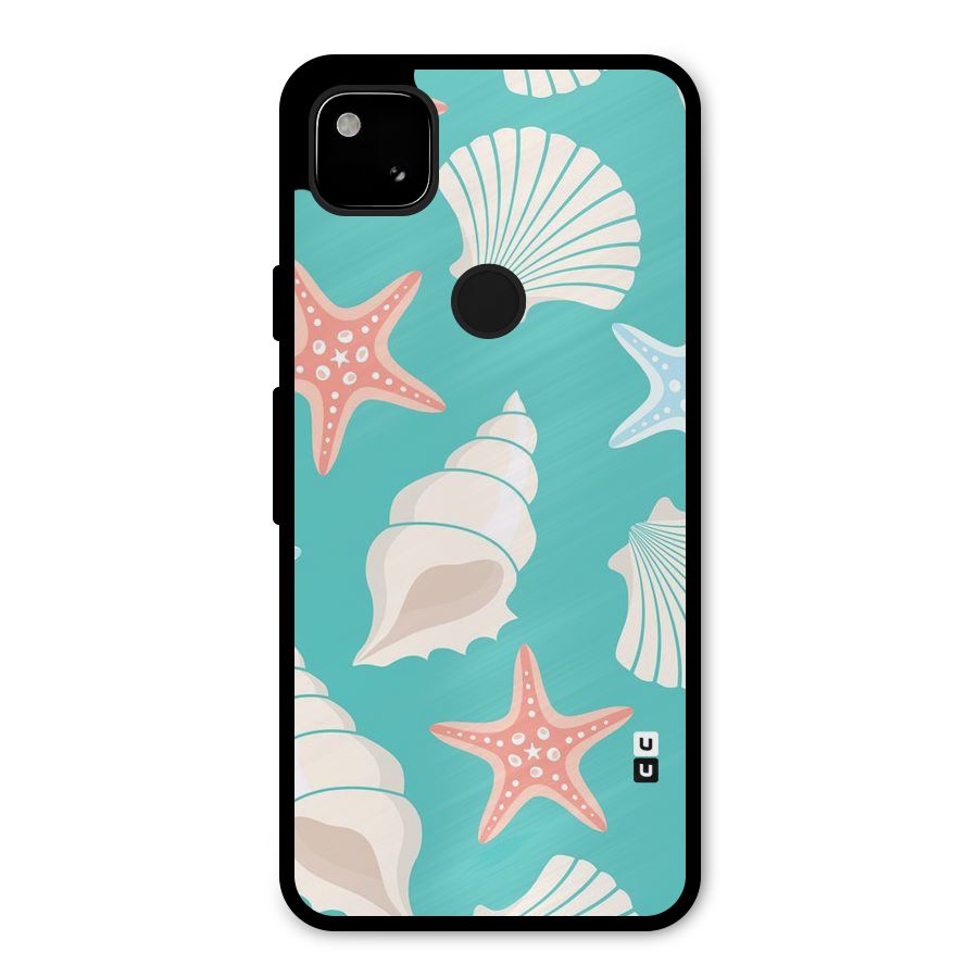 Starfish Sea Shell Metal Back Case for Google Pixel 4a