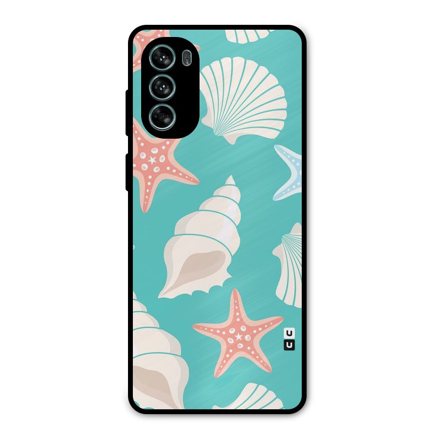Starfish Sea Shell Metal Back Case for Moto G62