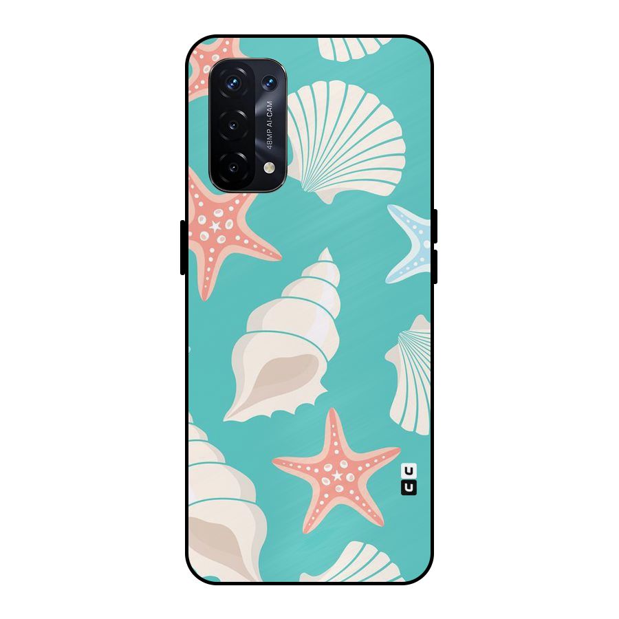 Starfish Sea Shell Metal Back Case for Oppo A74 5G