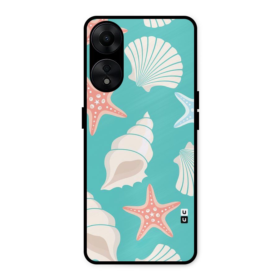 Starfish Sea Shell Metal Back Case for Oppo A78 5G