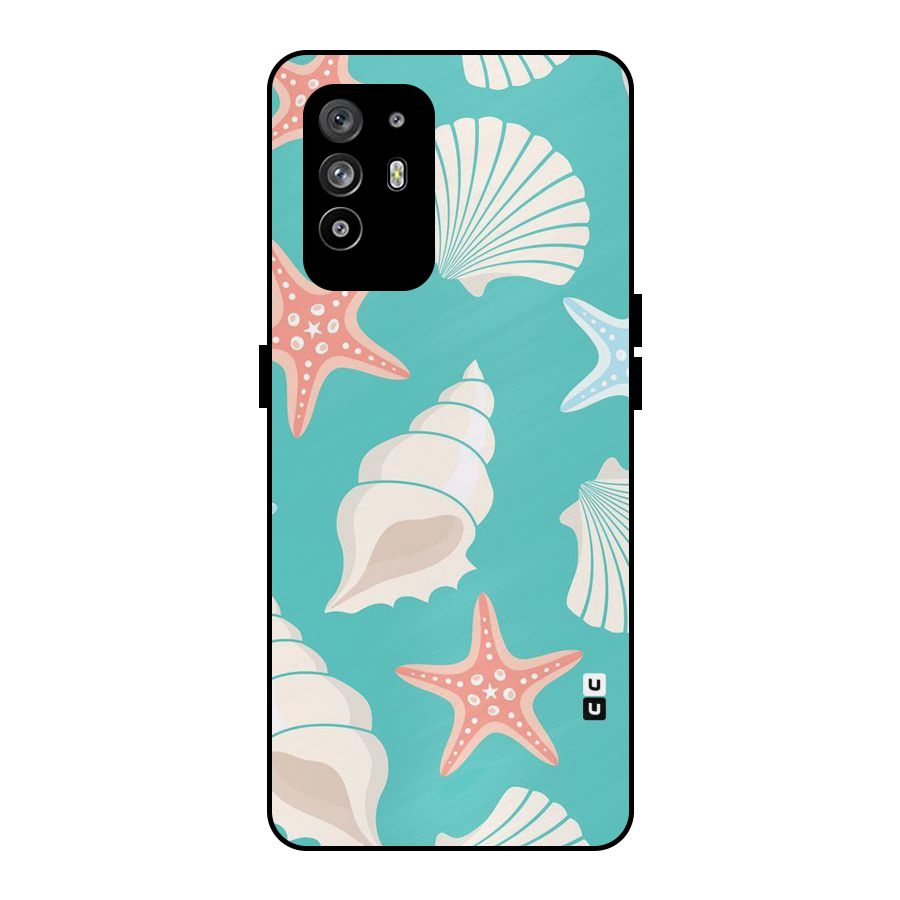 Starfish Sea Shell Metal Back Case for Oppo F19 Pro Plus 5G