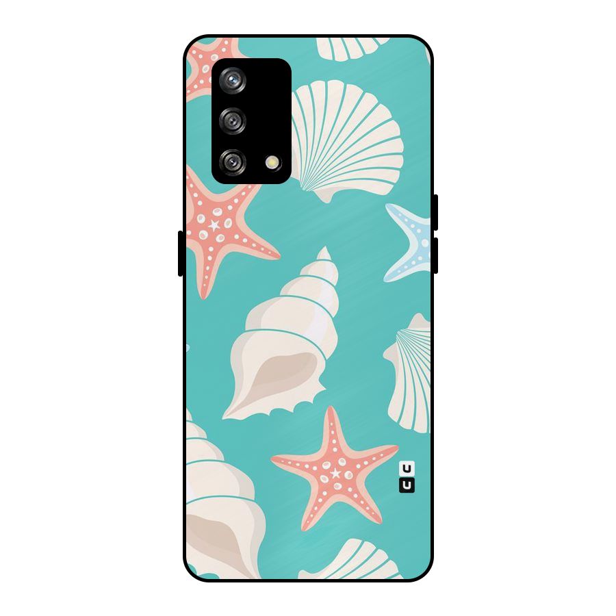 Starfish Sea Shell Metal Back Case for Oppo F19s