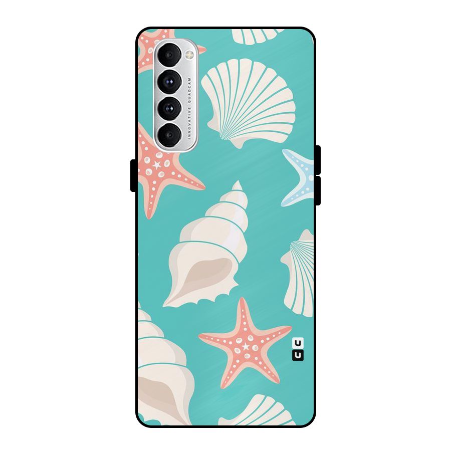 Starfish Sea Shell Metal Back Case for Oppo Reno4 Pro