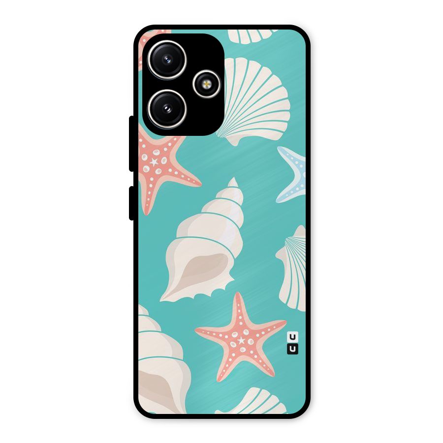 Starfish Sea Shell Metal Back Case for Poco M6 Pro