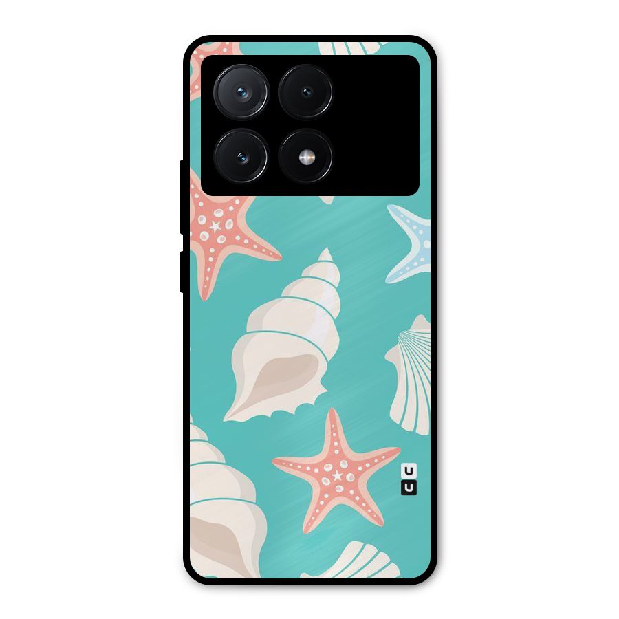 Starfish Sea Shell Metal Back Case for Poco X6 Pro