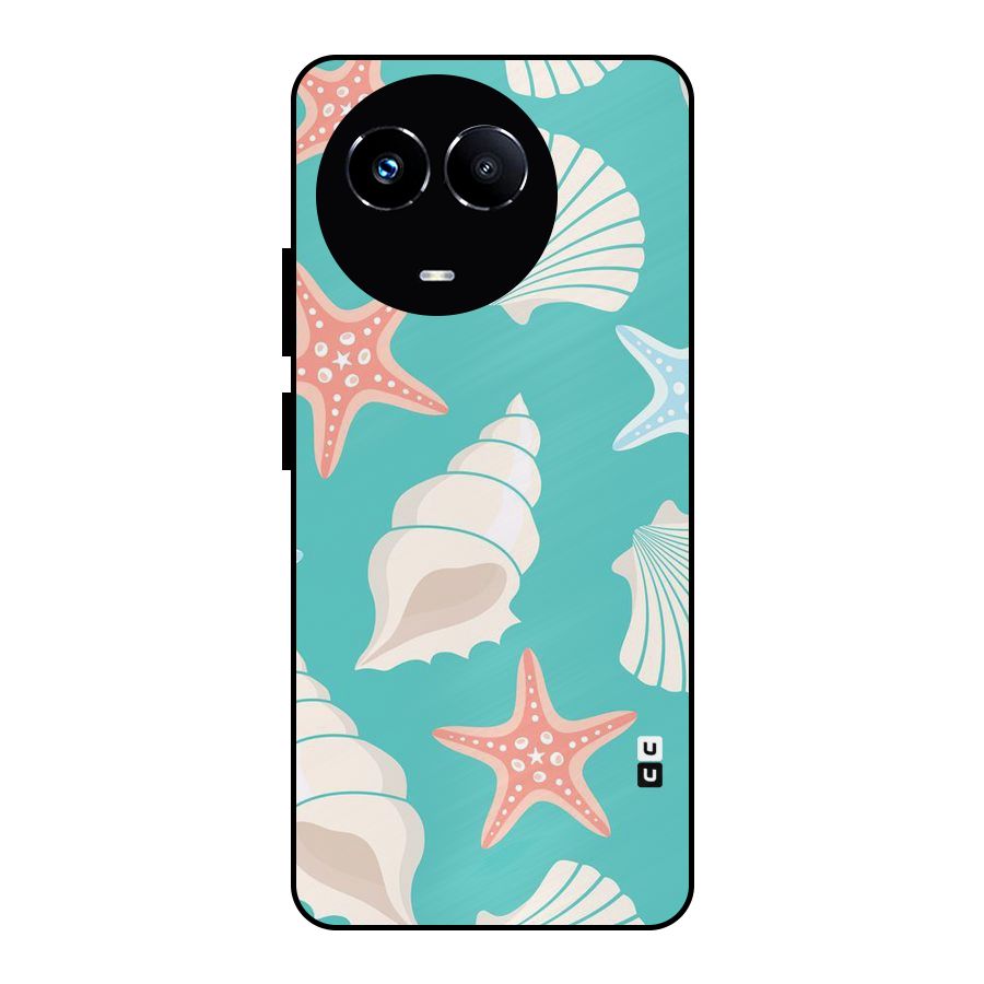 Starfish Sea Shell Metal Back Case for Realme 11X