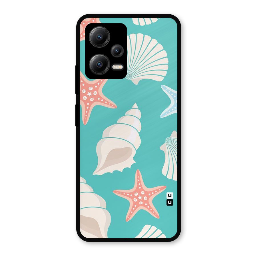 Starfish Sea Shell Metal Back Case for Redmi Note 12 5G