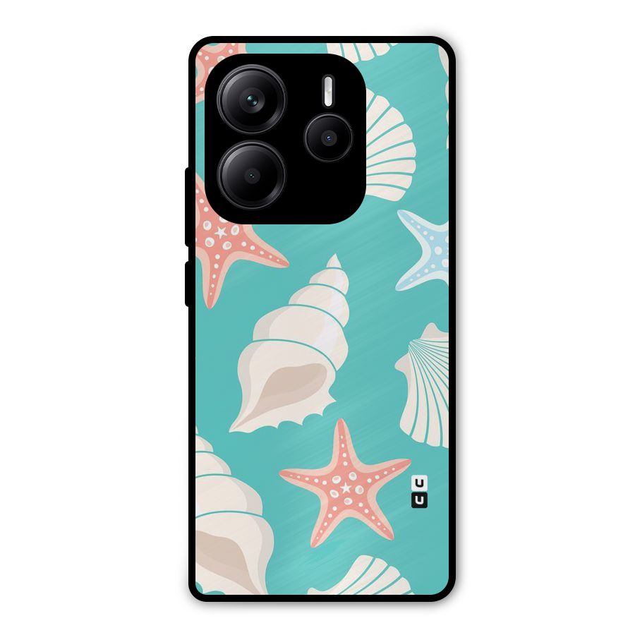Starfish Sea Shell Metal Back Case for Redmi Note 14 5G