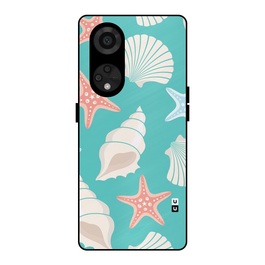 Starfish Sea Shell Metal Back Case for Reno8 T 5G