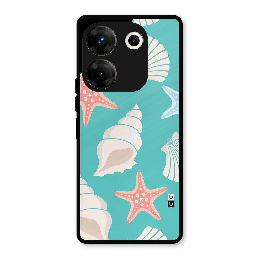 Starfish Sea Shell Metal Back Case for Tecno Camon 20 Pro