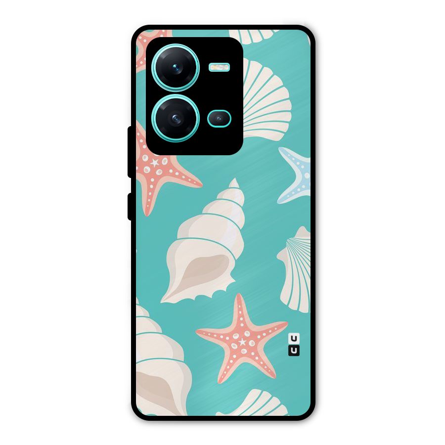 Starfish Sea Shell Metal Back Case for Vivo V25