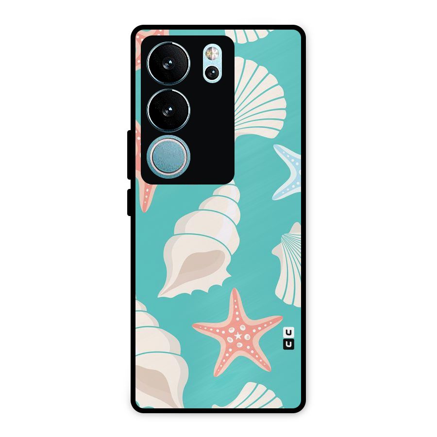 Starfish Sea Shell Metal Back Case for Vivo V29