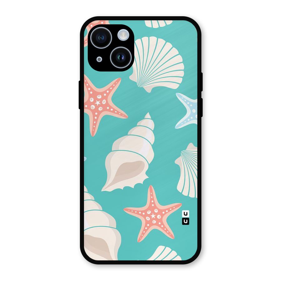 Starfish Sea Shell Metal Back Case for iPhone 14