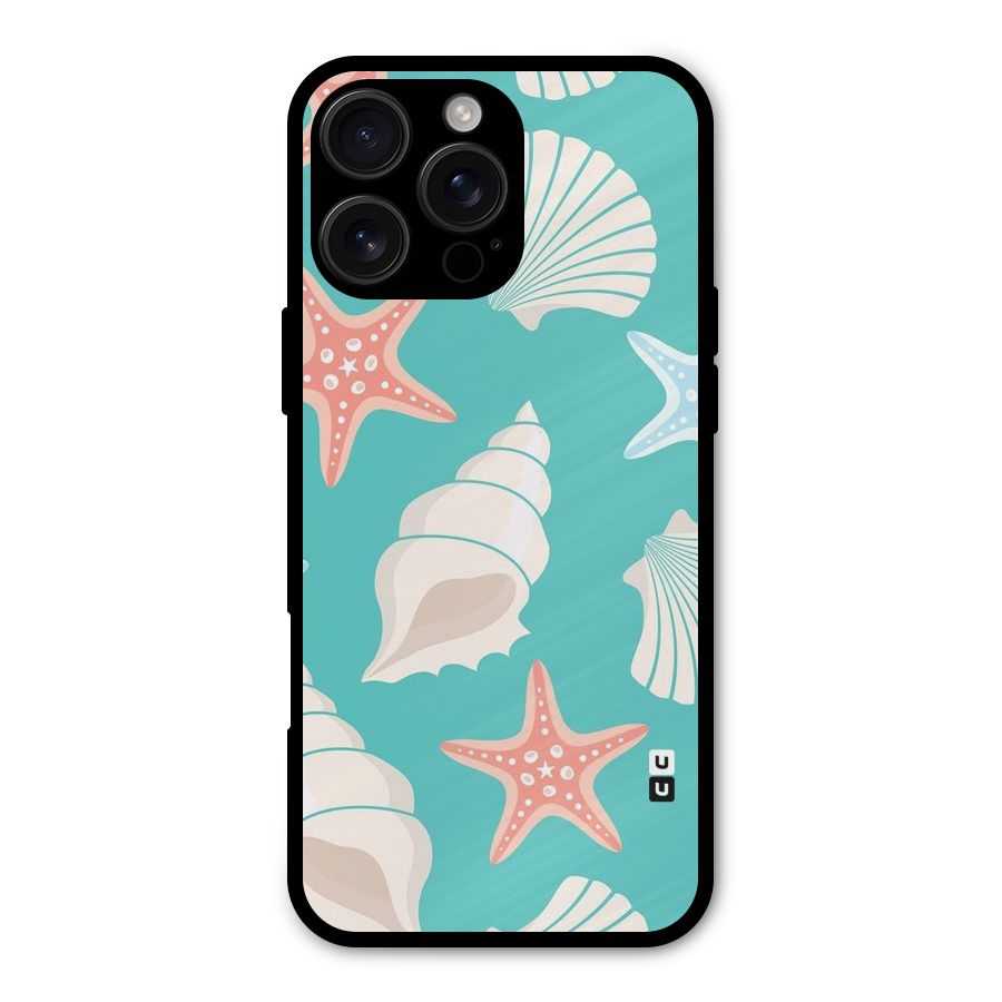 Starfish Sea Shell Metal Back Case for iPhone 16 Pro Max