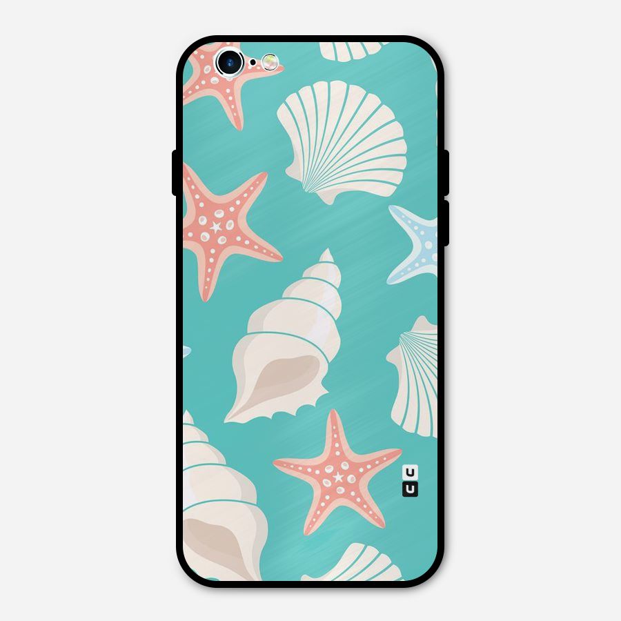 Starfish Sea Shell Metal Back Case for iPhone 6 6s