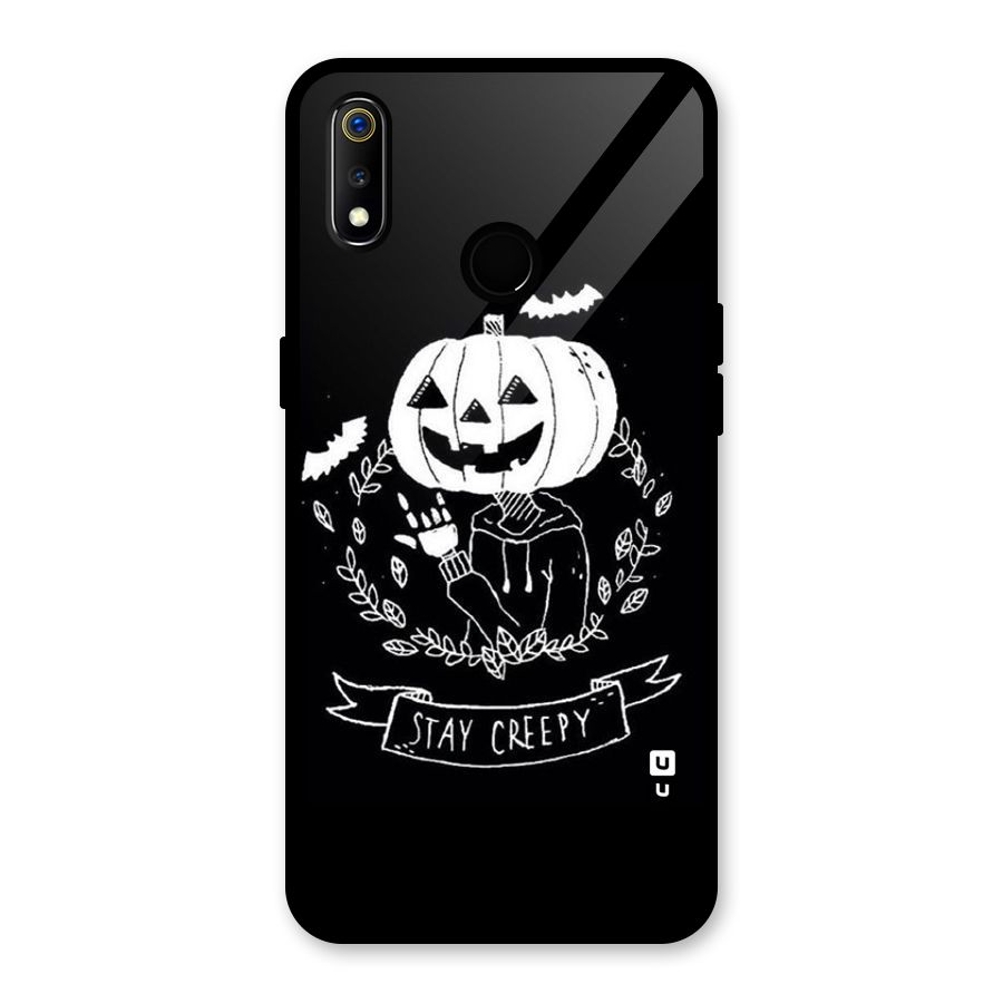 Stay Creepy Glass Back Case for Realme 3