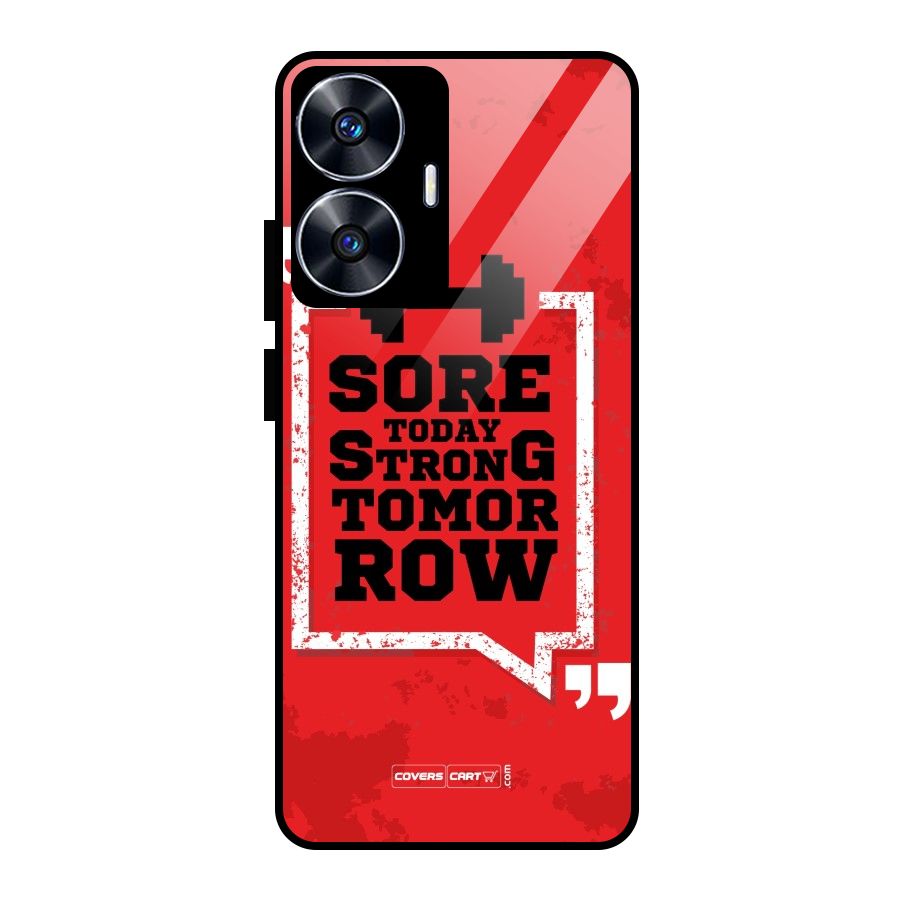 Stay Strong Glass Back Case for Realme Narzo N55