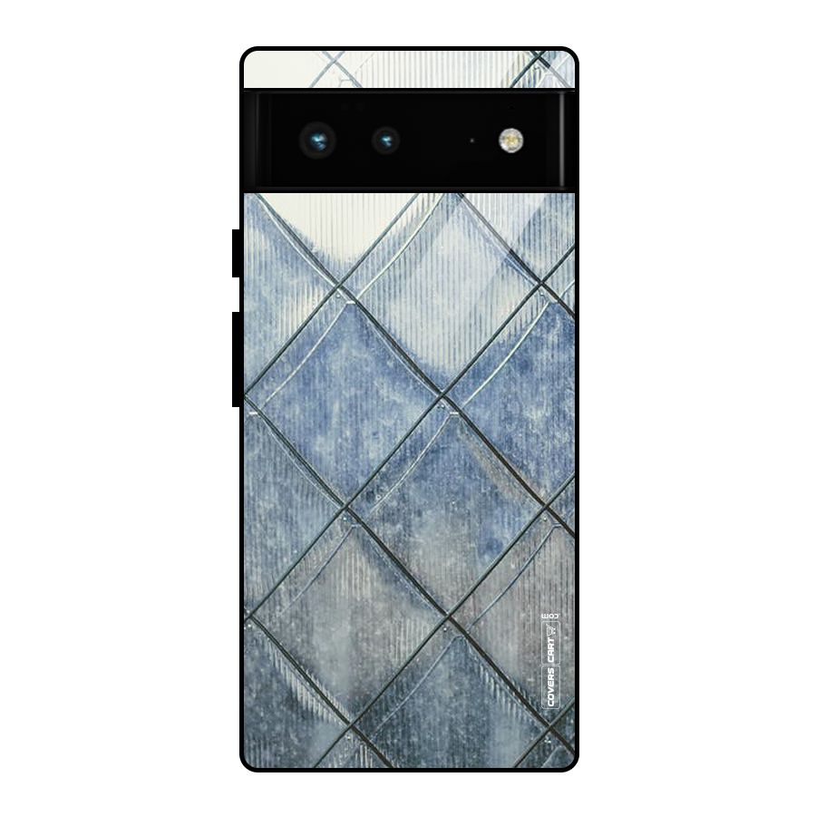 Steel Blue Pattern Glass Back Case for Google Pixel 6