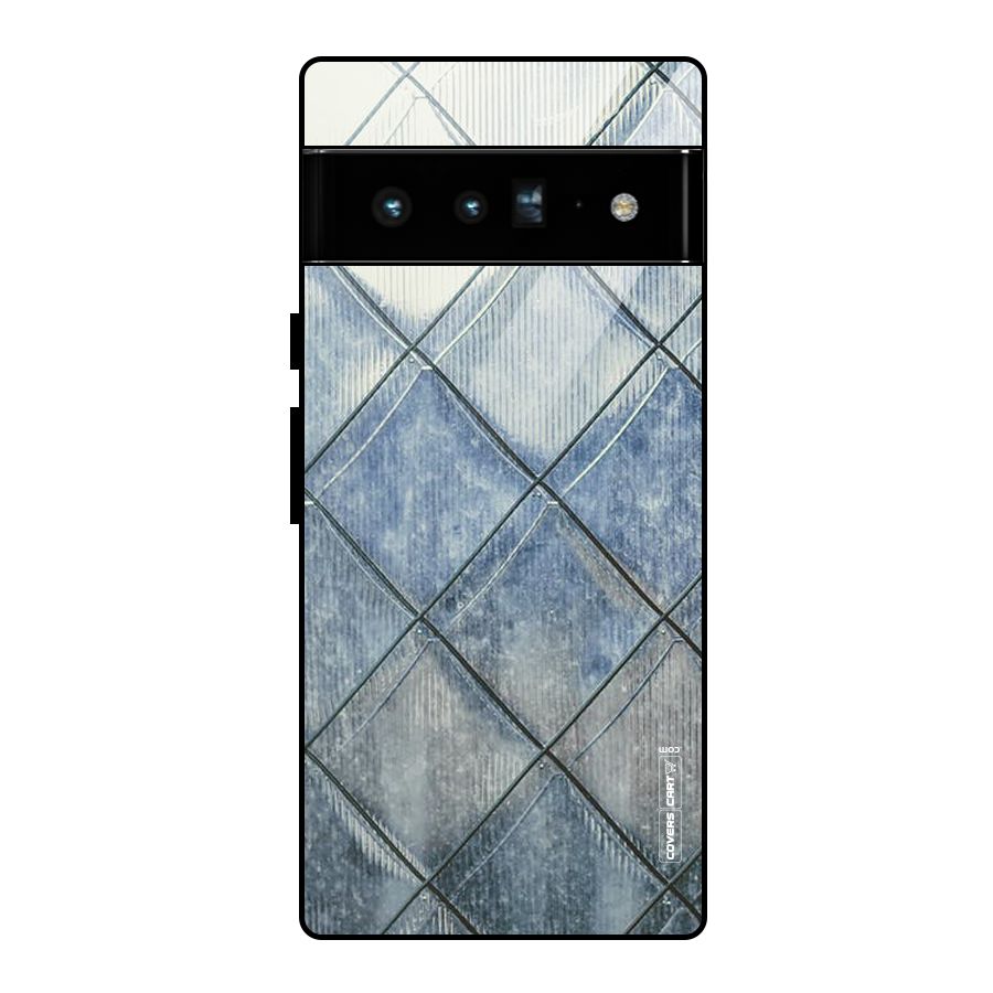 Steel Blue Pattern Glass Back Case for Google Pixel 6 Pro
