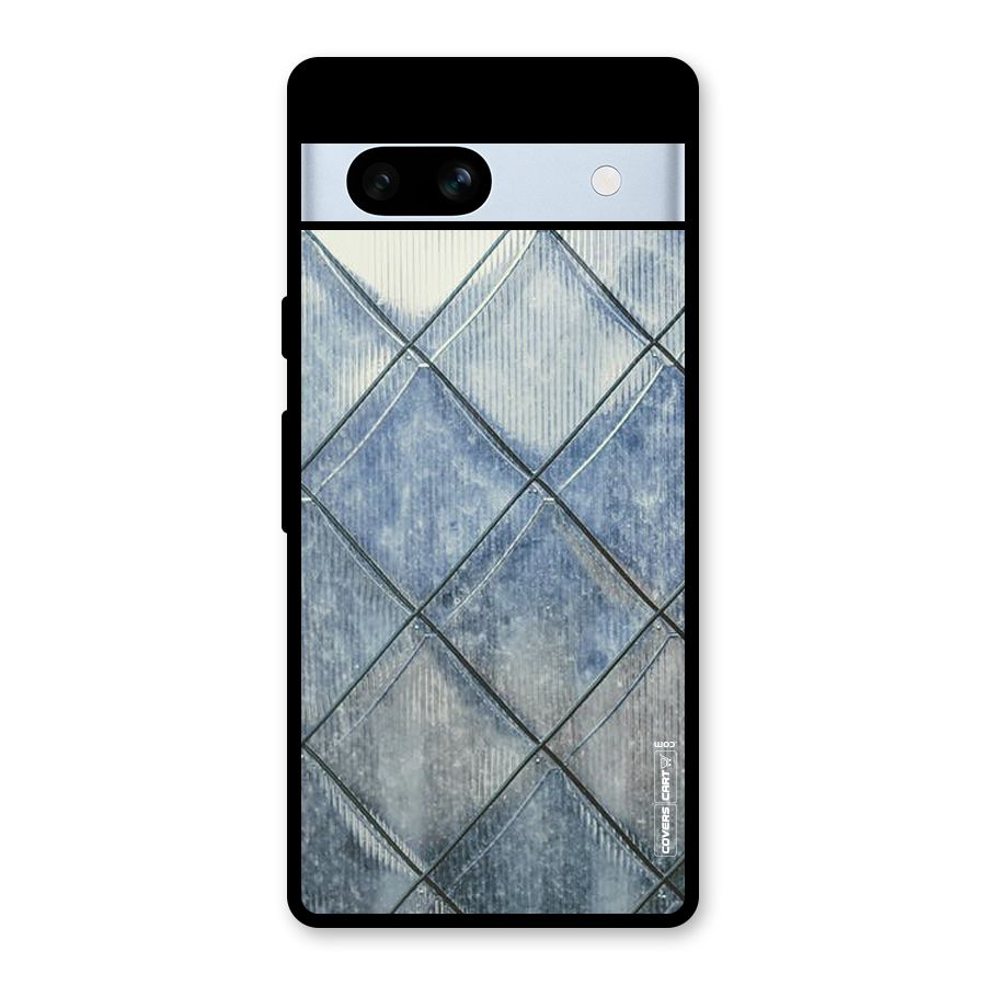 Steel Blue Pattern Glass Back Case for Google Pixel 7a