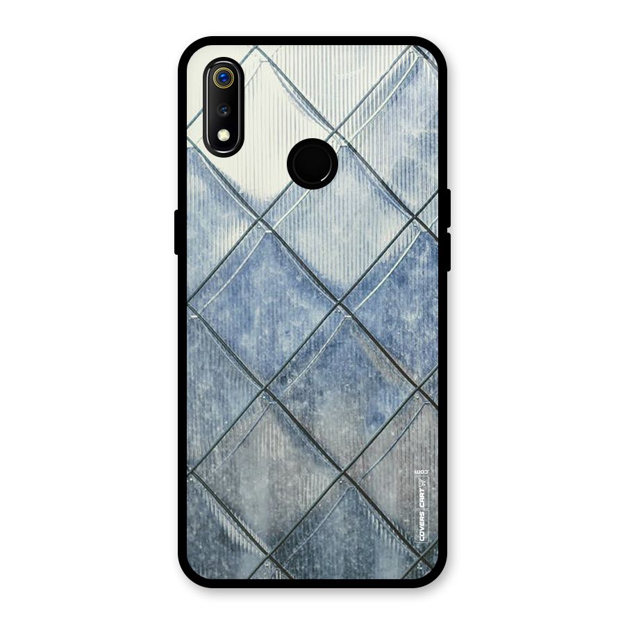 Steel Blue Pattern Glass Back Case for Realme 3i