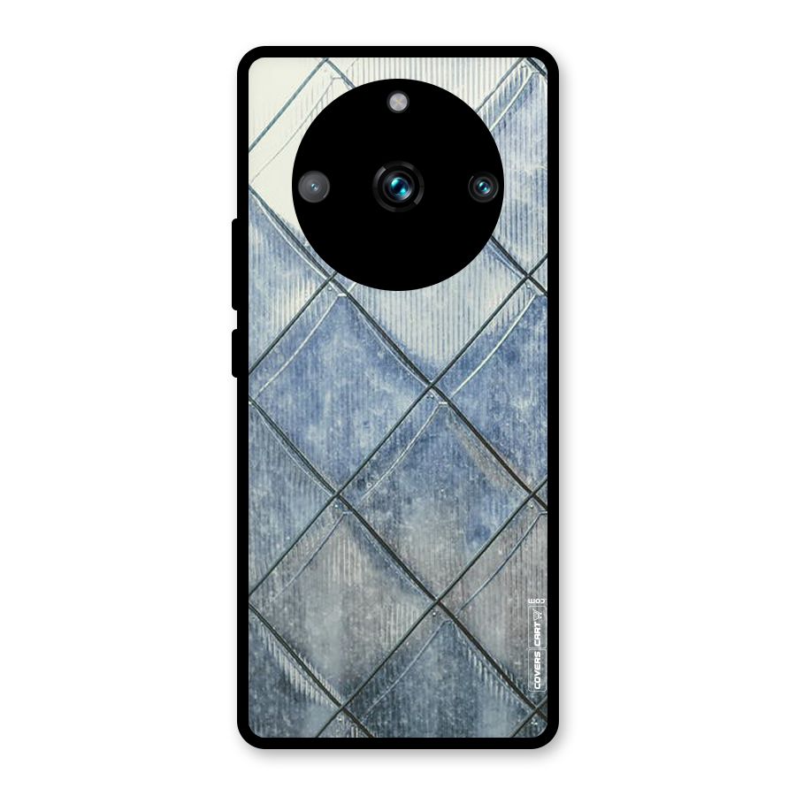 Steel Blue Pattern Glass Back Case for Realme Narzo 60 Pro