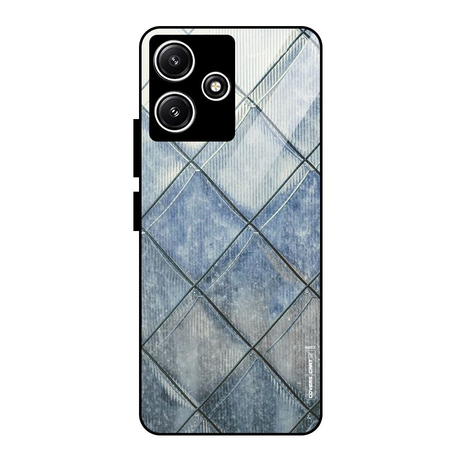 Steel Blue Pattern Glass Back Case for Redmi 12 5G