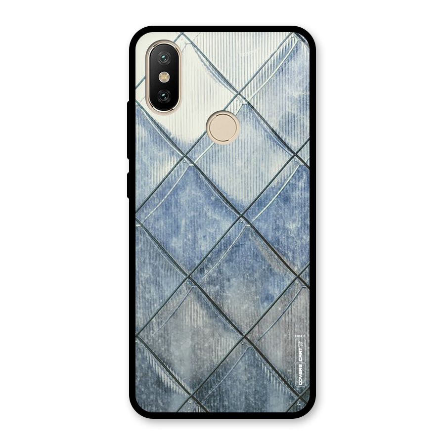 Steel Blue Pattern Glass Back Case for Redmi A2