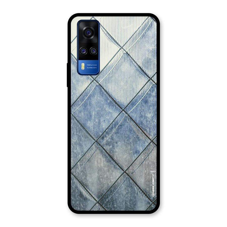 Steel Blue Pattern Glass Back Case for Vivo Y31