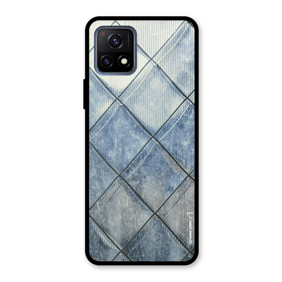 Steel Blue Pattern Glass Back Case for Vivo Y72 5G
